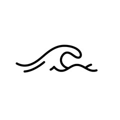 Simple Ocean Wave: A minimalist line art of a stylized ocean wave, showcasing the power and beauty of the ocean's movement.