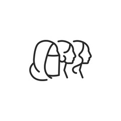 Feminism icon. Simple female empowerment icon representing women's rights, gender equality, and social justice. The raised fist signifies the fight for equality. Vector illustration