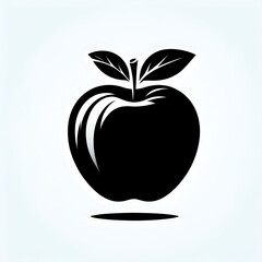 Create a apple silhouette vector style with white background