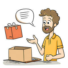 Online shopping, digital selling, ecommerce process, and customer experience through modern illustrated scenes on white background.