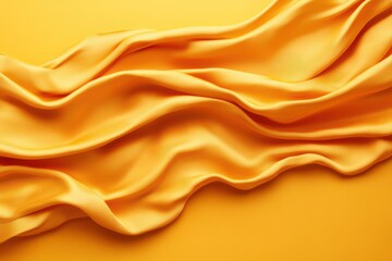 Fototapeta premium A detailed view of yellow fabric featuring a flowing wavy design.