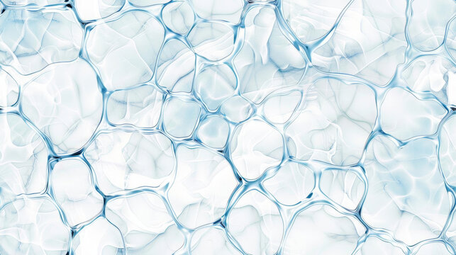 Abstract water bubbles with soft blue tint create calming and serene background