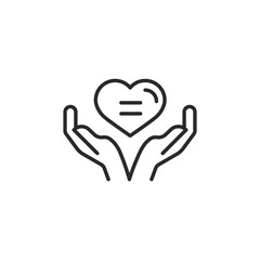 Equality icon. Simple hands with heart icon representing solidarity, unity, and collective strength. A powerful symbol for social movements, protests, and empowerment initiatives. Vector illustration