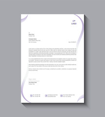 blue and White letterhead template design