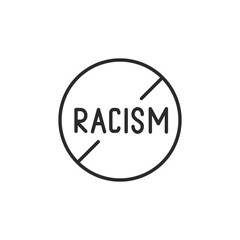 No racism icon. Simple no racism icon for social media, app, and web design. Represents diversity, inclusion, and community. Vector illustration