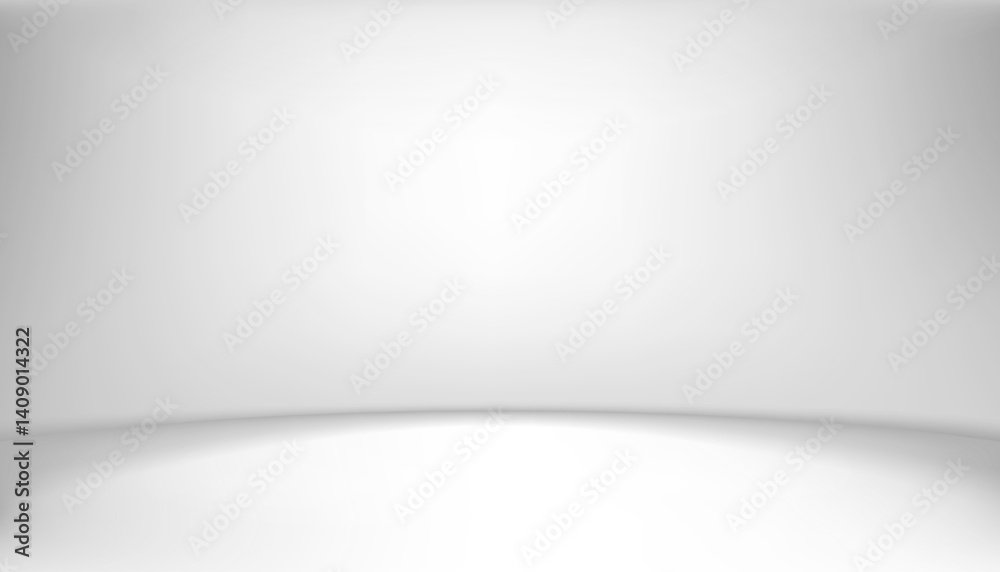 Aufkleber Grey studio shot background with blank 3d white Podium and empty backdrop for Product Presentation,Vector Backdrop Background scene mock up product retail banner in modern photo studio