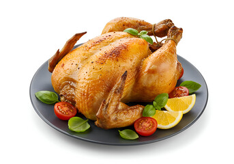Perfectly Roasted Chicken with Vibrant Garnishes