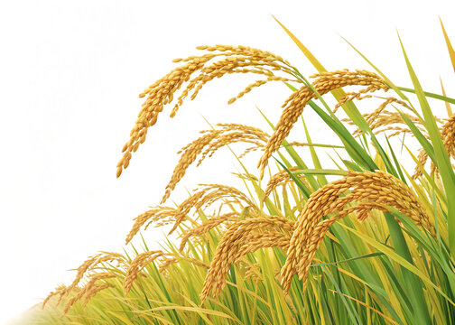 ripe paddy isolated on white background, PNG