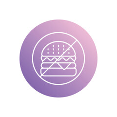 No Fast Food icon vector stock illustration