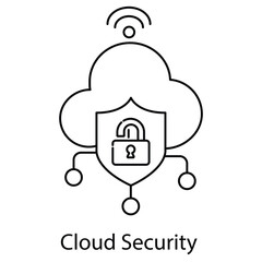 Cloud Security Icon. Vector Design