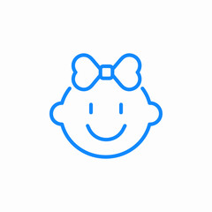 infant girl icon sign vector