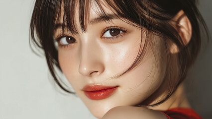 美しい かわいい 女性モデルのビューティーポートレート