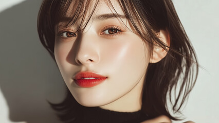 美しい かわいい 女性モデルのビューティーポートレート