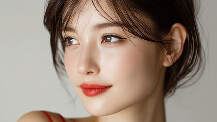 美しい かわいい 女性モデルのビューティーポートレート
