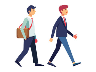 Two businessmen walking together