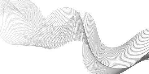 Fototapeta premium Abstract color smooth stripe dynamic wave line on a white stylized line art background. Design element technology suit for banner, poster, cover, brochure, flyer, website. vector illustration 