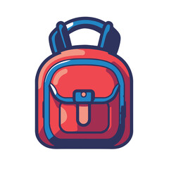 simple red backpack icon simple shapes vector 