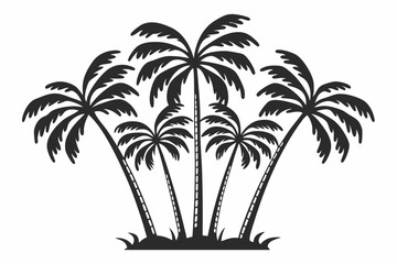 Obraz premium palm tree silhouette vector illustration