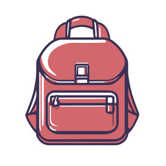 simple red backpack icon simple shapes vector 