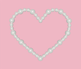 Obraz premium Pearl heart icon. Coquette style design elements. Vector illustration