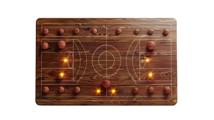 Professional Basketball Tournament Bracket with Dramatic Spot Lighting for Sports Events Promotion