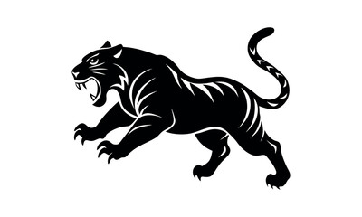  lion silhouette. isolated vector image of african carnivore