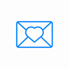 heart letter envelope icon sign vector
