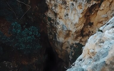 Dark Cave Entrance Mysterious Rock Formation Nature Photography