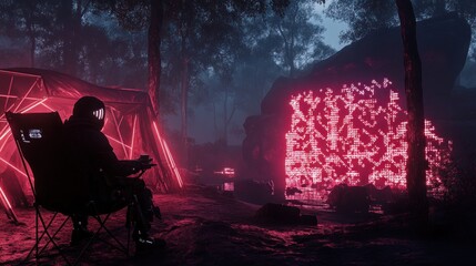Astronaut Camps, Red Forest, Glowing Rock