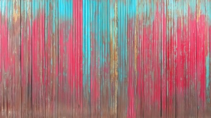 Rustic Red and Teal Corrugated Metal Texture