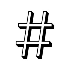 Obraz premium Line Art Number Sign / Hashtag