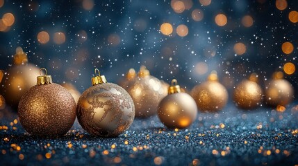 Sparkling Christmas Ornaments: A Festive Winter Scene