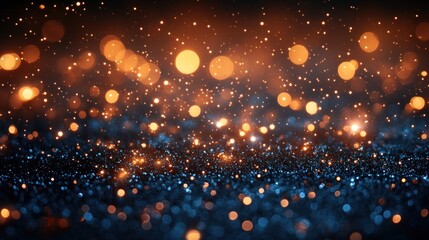 Fototapeta premium Luminous Glitter: A Symphony of Blue and Orange Lights
