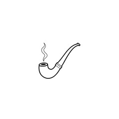 Smoking pipe one line art, and no color on white background