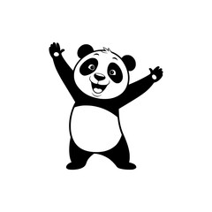 Happy Panda silhouette 