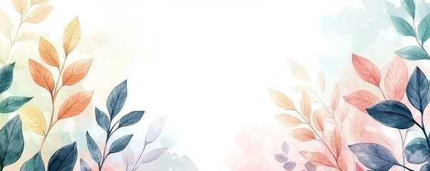 A white background features watercolor flowers in coral and peach colors