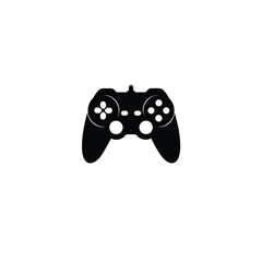 game controller black silhouette on white background © KamrulHasan