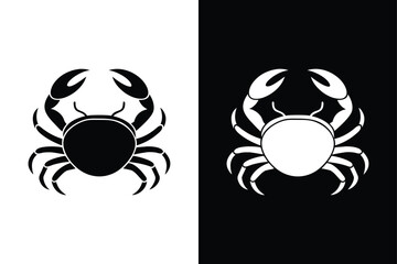 Crab Icon Silhouette. Clean Vector Illustration for Nautical Design
