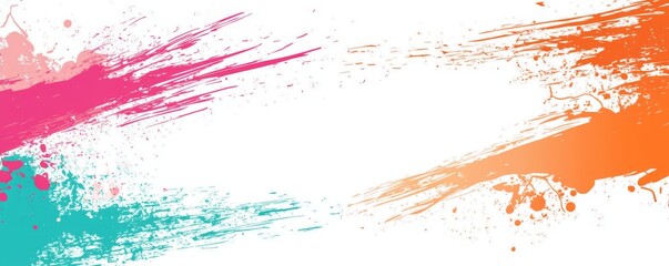 Vibrant Colorful Abstract Art Featuring Soft Pink Orange and Teal Hues with Paint Splatter Design’ becomes ‘Abstract Artwork with Pastel Shades of Pink Orange and Teal and a Dynamic Paint Splatter