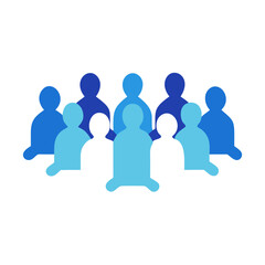 Crowd of people icon in blue gradient