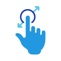 Obraz premium Touch gesture icon with rotating arrow