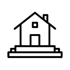 Single House on Base Plate Icon Design