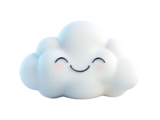 Smiling Cartoon Cloud on Transparent Background, PNG