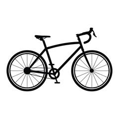 Bicycle Line Art, Silhouette, Vector, Icon, Logo, White Background.