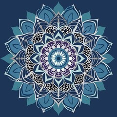 Mandala art illustration, ornamental round ornament