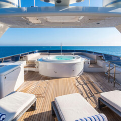 Luxury Yacht Deck Ocean View Outdoor Living Visualization Real Estate Homestaging AI