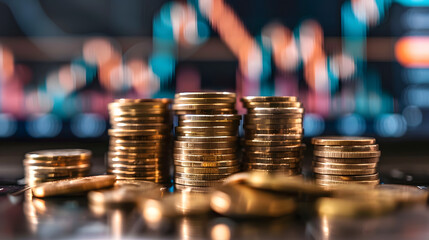 Stock market investment trading graph growth.Investment finance chart,stock market business and exchange financial growth graph