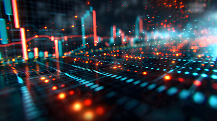 Stock market investment trading graph growth.Investment finance chart,stock market business and exchange financial growth graph