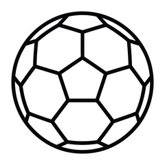 Obraz premium Soccer Ball Line Art, Silhouette, Vector, Icon, Logo, White Background.