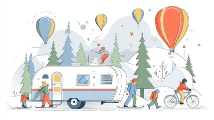 Winter Wonderland RV Adventure: Hot Air Balloons, Snow Sports, and Family Fun